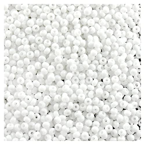 250 g Rocailles PRECIOSA seed beads, 11/0 (approx. 2.1 mm) white (Rocailles preciosa Samenperlen) von Bohemia Crystal Valley