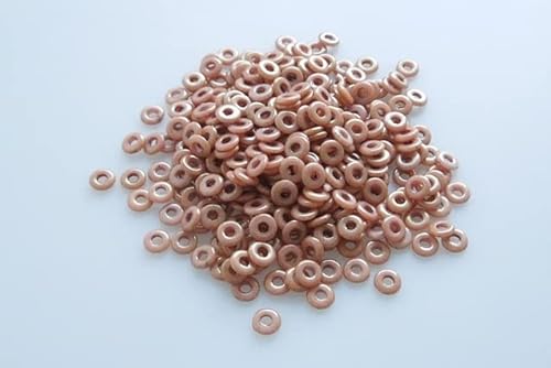 300pcs Demi Round O-Bead Circular Spacer Perlen 4 mm, Kreide weißer Glanz Ruby (3000-14497), Böhmisches Kristall Glas, Tschechien 11144003 Großhandlespackung Demi Round O-bead Circular Spacer Beads von Bohemia Crystal Valley