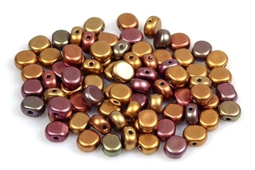 300pcs Flache runde Perlen 6 mm, Violettes Regenbogen -Metallic Iris (1640), Böhmisches Kristall Glas, Tschechien 11109018 Großhandlespackung Flat Round Beads von Bohemia Crystal Valley