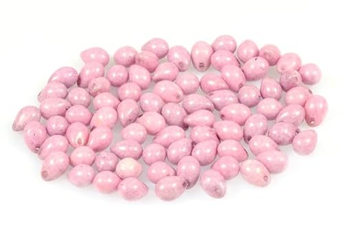 300pcs Perlen fallen 7 x 5 mm, Kreide weißer Glanz Lila (3000-14494), Böhmisches Kristall Glas, Tschechien 11169206 Großhandlespackung Drop Beads von Bohemia Crystal Valley