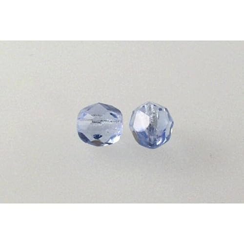 30pcs Feuerpolierte facettierte Perlen rund 6 mm, Transparent blau (30020), Böhmisches Kristall Glas, Tschechien 15119001 Fire Polished Faceted Beads Round von Bohemia Crystal Valley