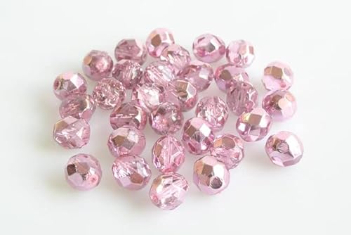 30pcs Feuerpolierte facettierte Perlen rund 8 mm, Kristall 97328 (30-97328), Böhmisches Kristall Glas, Tschechien 15119001 Fire Polished Faceted Beads Round von Bohemia Crystal Valley