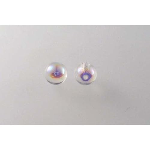 30pcs Runde gepresste Perlen 8 mm, Kristall AB (30-28701), Böhmisches Kristall Glas, Tschechien 11119001 Round Pressed Beads von Bohemia Crystal Valley