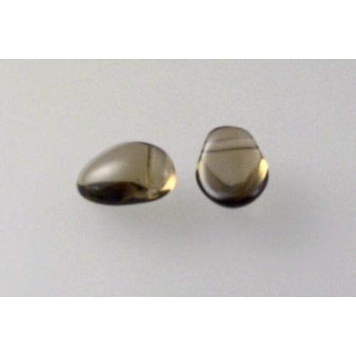 30pcs Tulpe Blütenblätterperlen 6 x 8 mm, Transparent braun (10200), Böhmisches Kristall Glas, Tschechien 11169803 Tulip Petal Beads von Bohemia Crystal Valley