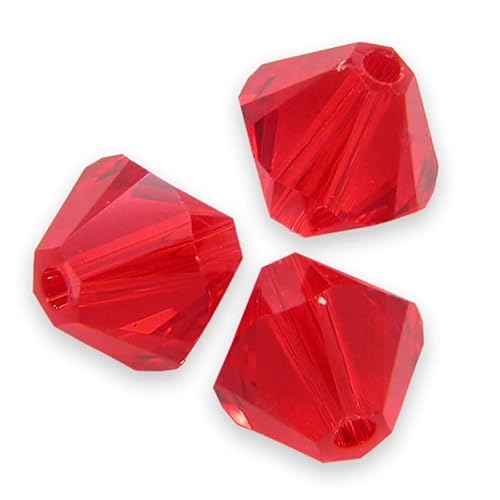 36 pcs SWAROVSKI ELEMENTS XILION 5328 bicone beads, 3.8 x 4.2 mm Light Siam Red (Swarovski -Elemente Xilion 5328 Bicone Perlen Leichter Siam) von Bohemia Crystal Valley