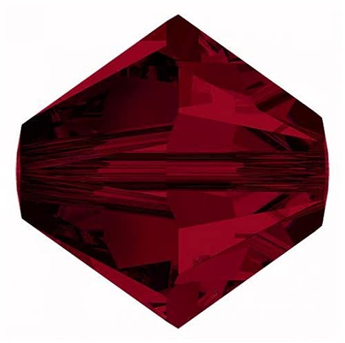 36 stk SWAROVSKI ELEMENTS XILION 5328 bicone beads, 3.8 x 4.2 mm Siam Red (Swarovski-Elemente xilion 5328 Bicone-Perlen Siam) von Bohemia Crystal Valley