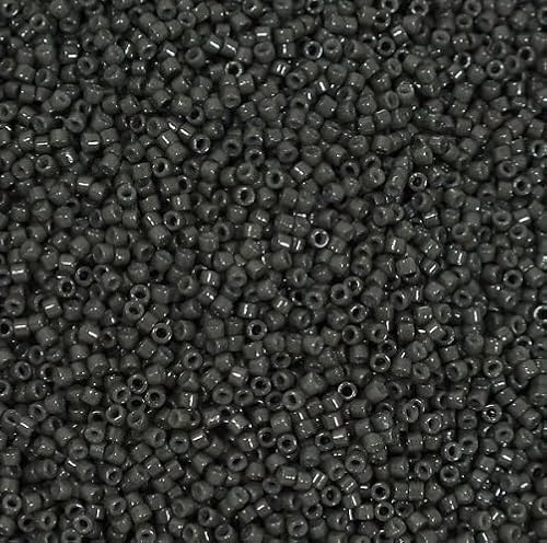 5 g Miyuki DELICA Seed Beads Rocailles, size 11/0, Duracoat Opaque Charcoal (# DB2368), Japan, Glass von Bohemia Crystal Valley