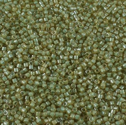 5 g Miyuki DELICA Seed Beads Rocailles, size 11/0, Luminous Asparagus Green (# DB2052), Japan, Glass von Bohemia Crystal Valley