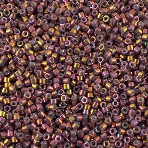5 g Miyuki DELICA Seed Beads Rocailles, size 11/0, Metallic Tea Berry Luster (# DB1013), Japan, Glass von Bohemia Crystal Valley