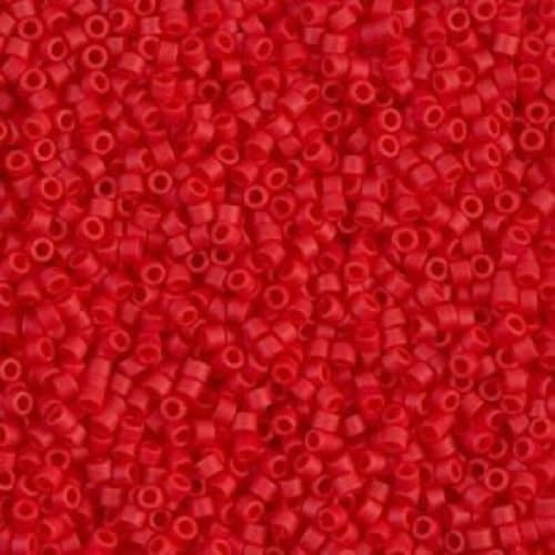5 g Miyuki DELICA Seed Beads Rocailles, size 11/0, Opaque Dark Red Matted (# DB0753), Japan, Glass von Bohemia Crystal Valley