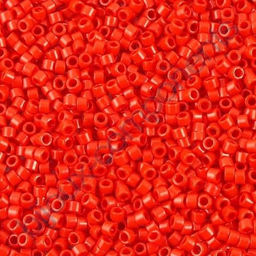 5 g Miyuki DELICA Seed Beads Rocailles, size 11/0, Opaque Red (# DB0723), Japan, Glass von Bohemia Crystal Valley