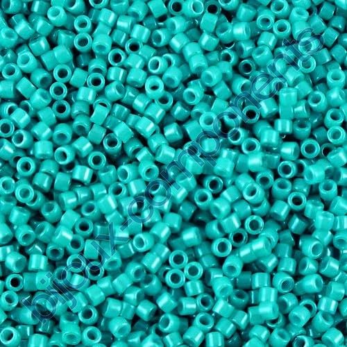 5 g Miyuki DELICA Seed Beads Rocailles, size 11/0, Opaque Turquoise Green Dyed (# DB0658), Japan, Glass von Bohemia Crystal Valley