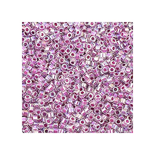 5 g Miyuki Delica Rocailles Seed Beads, 11/0 (1.6 mm) Inside Dyed Magenta AB (Miyuki Delica Rocailles Samenperlen Violet AB) von Bohemia Crystal Valley