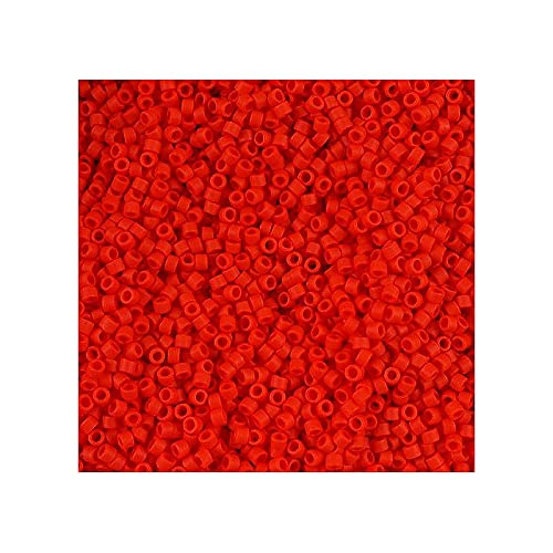 5 g Miyuki Delica Rocailles Seed Beads, 11/0 (1.6 mm) Matte Opaque Coral (Miyuki Delica Rocailles Samenperlen Opake Koralle) von Bohemia Crystal Valley