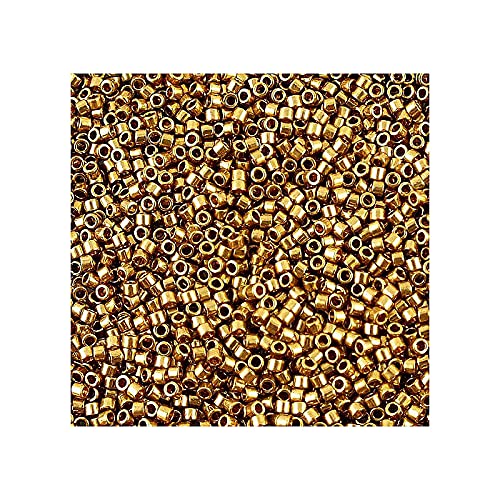 5 g Miyuki Delica Rocailles Seed Beads, 11/0 (1.6 mm) Metallic Lt. Bronze (Miyuki Delica Rocailles Samenperlen Helle Bronze) von Bohemia Crystal Valley