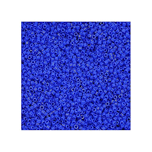 5 g Miyuki Delica Rocailles Seed Beads, 11/0 (1.6 mm) Opaque Cyan Blue (Miyuki Delica Rocailles Samenperlen Blau) von Bohemia Crystal Valley