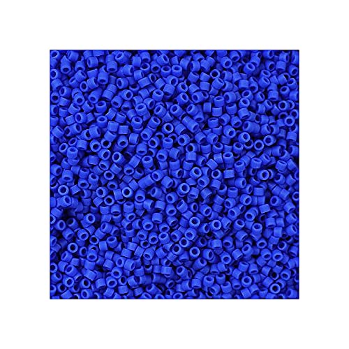 5 g Miyuki Delica Rocailles Seed Beads, 11/0 (1.6 mm) Opaque Matte Cyan Blue (Miyuki Delica Rocailles Samenperlen Opake blaue matte) von Bohemia Crystal Valley