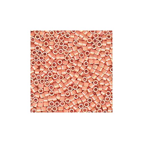 5 g Miyuki Delica Rocailles Seed Beads, 11/0 (1.6 mm) Opaque Peach Luster (Miyuki Delica Rocailles Samenperlen Opaque Pink Peach Glanz) von Bohemia Crystal Valley