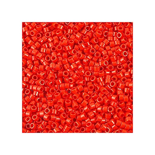 5 g Miyuki Delica Rocailles Seed Beads, 11/0 (1.6 mm) Opaque Red (Miyuki Delica Rocailles Samenperlen Ungenau rot) von Bohemia Crystal Valley