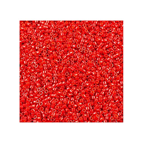 5 g Miyuki Delica Rocailles Seed Beads, 11/0 (1.6 mm) Opaque Red Dyed (Miyuki Delica Rocailles Samenperlen rot) von Bohemia Crystal Valley