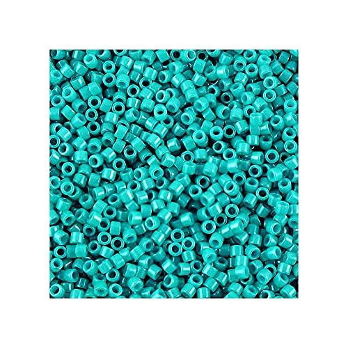 5 g Miyuki Delica Rocailles Seed Beads, 11/0 (1.6 mm) Opaque Turquoise Green Dyed (Miyuki Delica Rocailles Samenperlen Opaken Türkisgrün) von Bohemia Crystal Valley