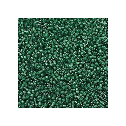 5 g Miyuki Delica Rocailles Seed Beads, 11/0 (1.6 mm) Semi Transparent Matte Emerald (Miyuki Delica Rocailles Samenperlen Smaragdgrün) von Bohemia Crystal Valley