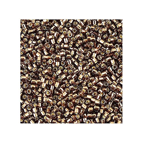 5 g Miyuki Delica Rocailles Seed Beads, 11/0 (1.6 mm) Silver Lined Brown (Miyuki Delica Rocailles Samenperlen Brauner Silber) von Bohemia Crystal Valley