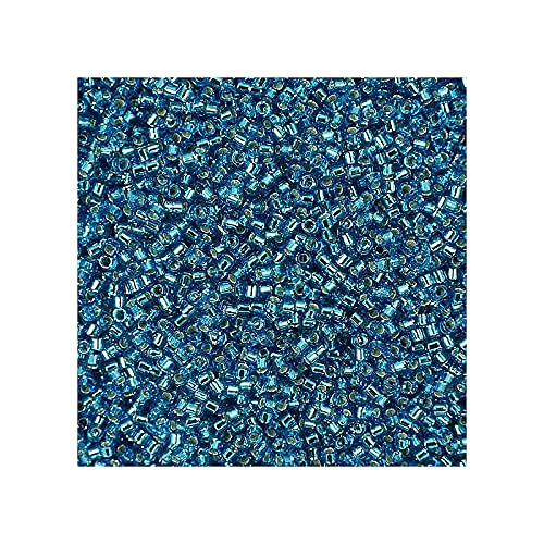 5 g Miyuki Delica Rocailles Seed Beads, 11/0 (1.6 mm) Silver Lined Capri Blue (Miyuki Delica Rocailles Samenperlen Capri Blue Silber) von Bohemia Crystal Valley