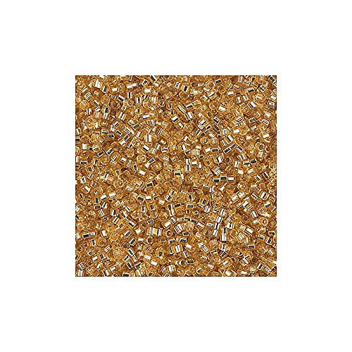 5 g Miyuki Delica Rocailles Seed Beads, 11/0 (1.6 mm) Silver Lined Gold (Miyuki Delica Rocailles Samenperlen Goldenes Silber) von Bohemia Crystal Valley