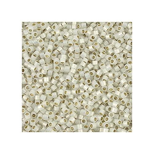 5 g Miyuki Delica Rocailles Seed Beads, 11/0 (1.6 mm) Silver Lined Opal (Miyuki Delica Rocailles Samenperlen Opal Silber.) von Bohemia Crystal Valley