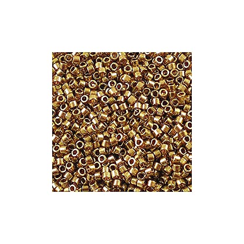 5 g Miyuki Delica Rocailles Seed Beads, 11/0 (1.6 mm) Transp.Lt. Topaz Gold Luster (Miyuki Delica Rocailles Samenperlen Topas gesäumt goldener Glanz) von Bohemia Crystal Valley