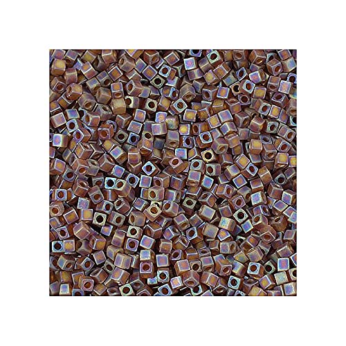5 g Miyuki Square, 1.8 mm Trans Rainbow Frosted Smoky Topaz (Miyuki-Square Topaz matt.) von Bohemia Crystal Valley