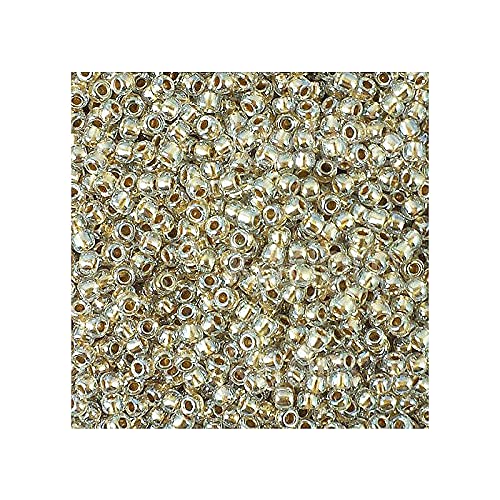 5 g Rocailles TOHO seed beads, 15/0 (1.5 mm) Gold Lined Crystal (#989) (Rocailles Toho Samenperlen Kristallgold) von Bohemia Crystal Valley