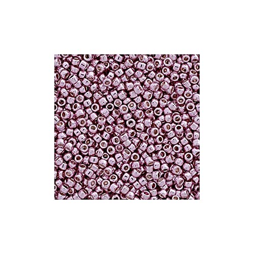 5 g Rocailles TOHO seed beads, 15/0 (1.5 mm) Permanent Pink Finish Galvanized Lilac (#pf553) (Rocailles Toho Samenperlen Lila metallic) von Bohemia Crystal Valley