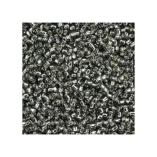 5 g TOHO Round Seed Beads Rocailles, size 15/0, Silver Lined Gray (# 29B), Japan, Glass von Bohemia Crystal Valley