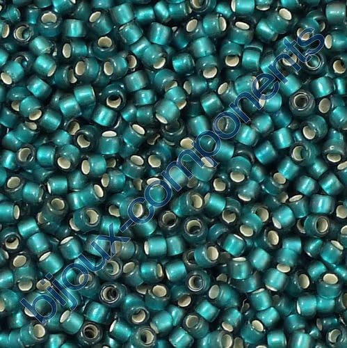 5 g TOHO Round Seed Beads Rocailles, size 15/0, Silver Lined Frosted Teal (# 27BDF), Japan, Glass von Bohemia Crystal Valley