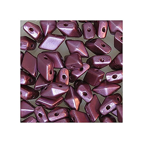 50 g DIAMONDUO glass two-hole beads rhombus gemduo, 5 x 8 mm Burgundy (Diamonduo-Glas Zwei-Loch-Perlen Rhombus GEMDUO Burgund) von Bohemia Crystal Valley