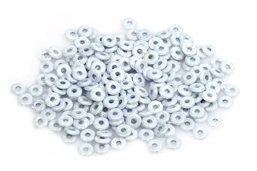 60pcs Demi Round O-Bead Circular Spacer Perlen 4 mm, Kreide weißer Glanzblau voll beschichtet (3000-14464), Böhmisches Kristall Glas, Tschechien 11144003 Demi Round O-bead Circular Spacer Beads von Bohemia Crystal Valley