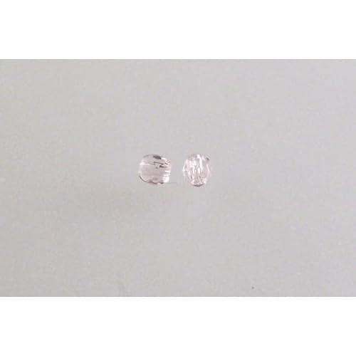 60pcs Feuerpolierte facettierte Perlen rund 3 mm, Transparentes Rosa (70200), Böhmisches Kristall Glas, Tschechien 15119001 Fire Polished Faceted Beads Round von Bohemia Crystal Valley