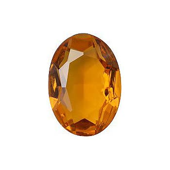 Oval Faceted Pointed Back (Doublets) Crystal Glass Stone 12 mm, Orange 5 Transparent With Ab (10040-Abb), Czech Republic (Kristallglas-Strass) von Bohemia Crystal Valley