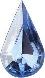 Pear Faceted Pointed Back (Doublets) Crystal Glass Stone 12 mm, Aqua Blue 7 Transparent With Aluminium (30010-Al), Czech Republic (Kristallglas-Strass) von Bohemia Crystal Valley
