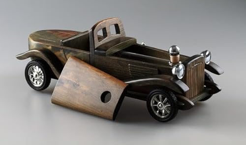 Wooden Old Car with empty glass bottle, Glass, Czech Republic (0.2 litre) von Bohemia Crystal Valley