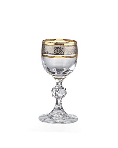 Bohemia Claudia Exclusive Likörgläser Kristallglas Likörglas 50 ml Gold Platin 6er Set von Bohemia