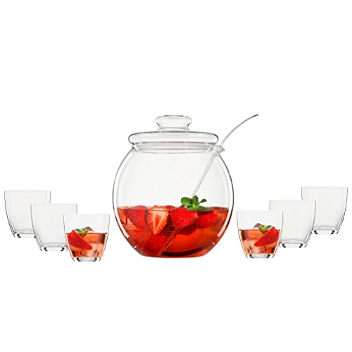Bohemia Cristal 093 006 146 Bowleset 9 teilig, 1 Bowlekörper ca. 4,5 ltr. mit Deckel aus hitzebeständigem Borosilikatglas + 6 Becher ca. 300 ml aus Kristallglas Bohemia Cristal 093 006 146 Bowleset 9 teilig, 1 Bowlekörper ca. 4,5 ltr. mit Deckel aus hitzebeständigem Borosilikatglas + 6 Becher ca. 300 ml aus Kristallglas von Bohemia