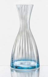 Bohemia Karaffe Kristall, Krug Cristall, Model Kate Optic, rot, gelb, grün, blau, violett oder pink, 1200 ml (Karaffe Blau) von Bohemia