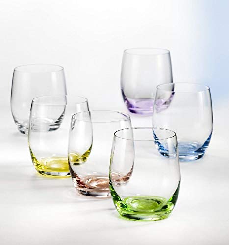 Bohemia Kristall Wassergläser Rainbow 300 ml, 6 - Set, bunt sortiert (300 ml) von Bohemia
