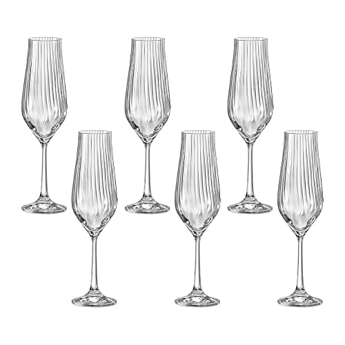 Bohemia Tulipa Optic Sektgläser Kristallglas Sektglas 170 ml 6er Set von Bohemia