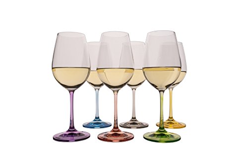 Bohemia Weingläser Kristallglas Rainbow 350 ml 6er Set (Weißweingläser 6 x 350 ml) von Bohemia