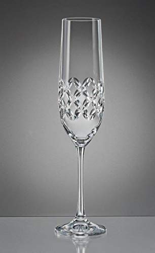 Bohemia Weingläser Weinglas Kristallglas Sektgläser Sektglas Wassergläser Whiskygläser Kristallglas Model Viola CROSS 2er Set klar schliff (Sektgläser 190 ml) von Bohemia