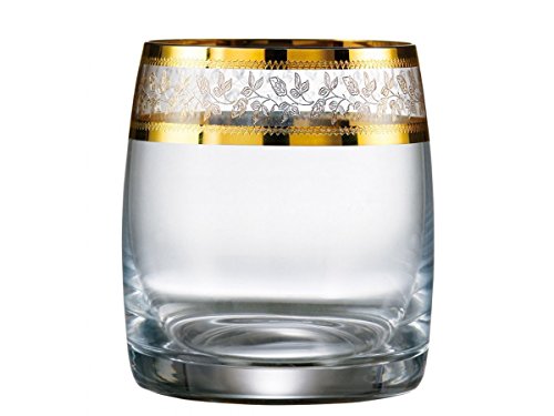 Bohemia Kristall Gläser, Model Ideal, 6 er Set, in Gold, NEU + OVP (Wasserglas 6 x 290 ml) von Bohemia